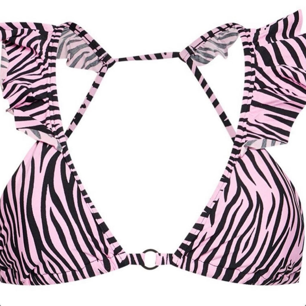 Maaji Bikini Top, Size Xs, Pink Zebra